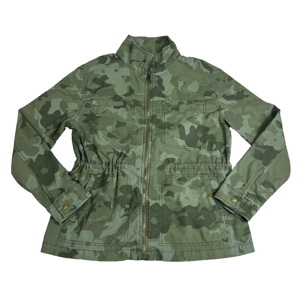 Old Navy Jacket Womens Size M Camouflage Utility Style Lightweight Drawstring
